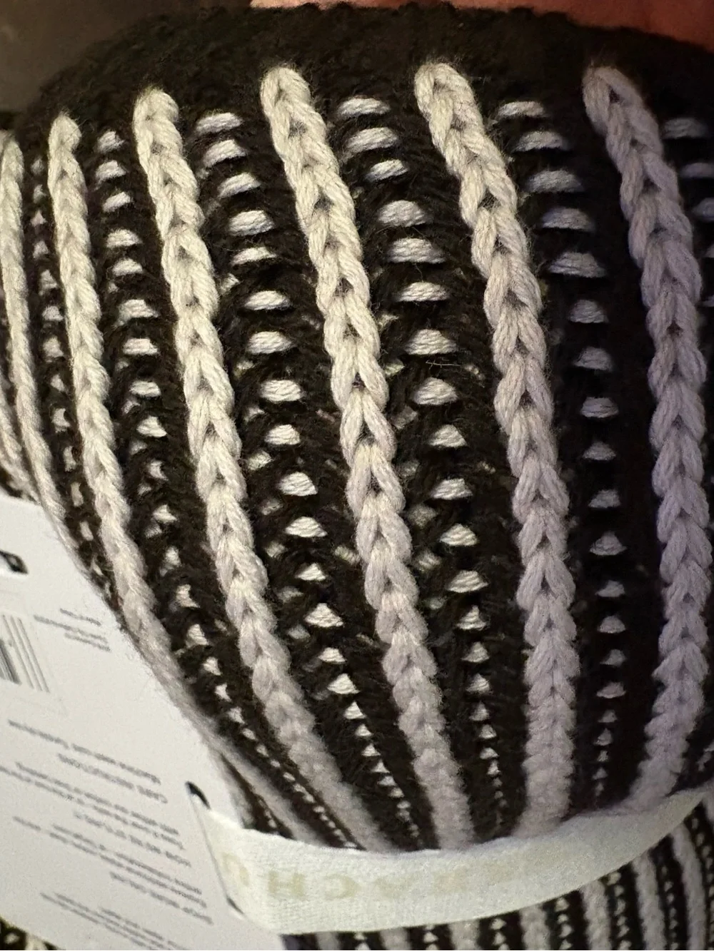 Parachute Ribbed Knit throw blanket 50”x70” - Black and White